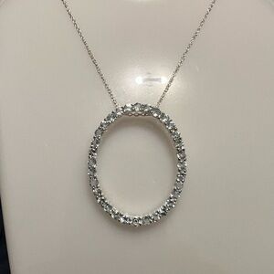 Silver Necklace with Oval Topaz Pendant